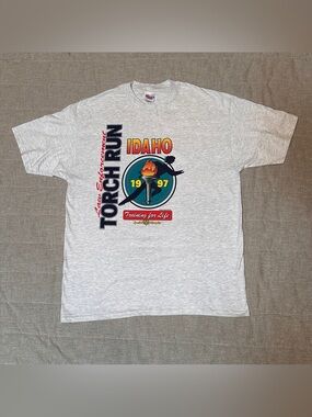 NEW Vintage 1997 Low Enforcement Idaho Torch Run Special Olympics T-Shirt Men XL